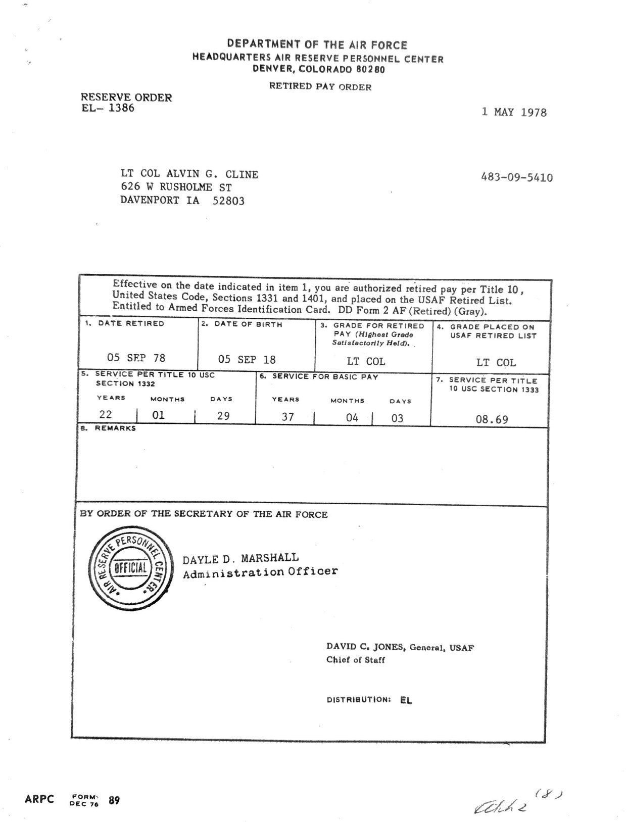 Page 1 of Document, scanned