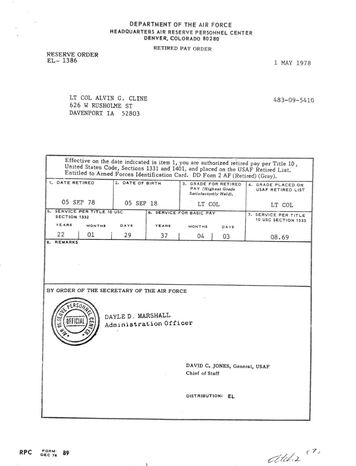 Page 1 of Document, scanned