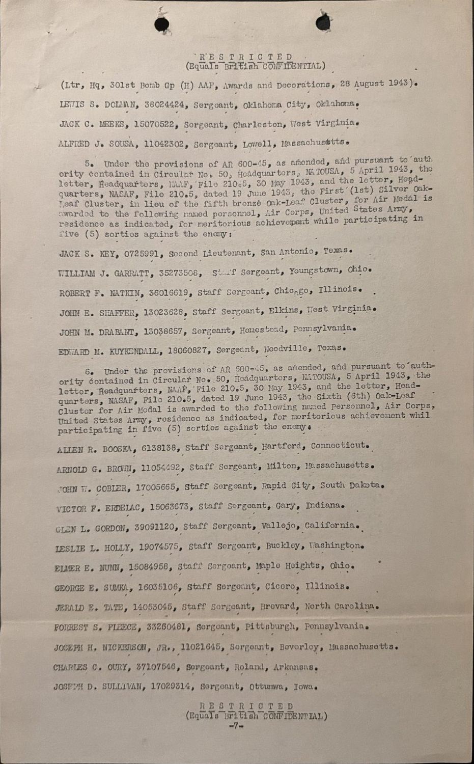 Page 7 of Awards and decorations — Air Medal, scanned