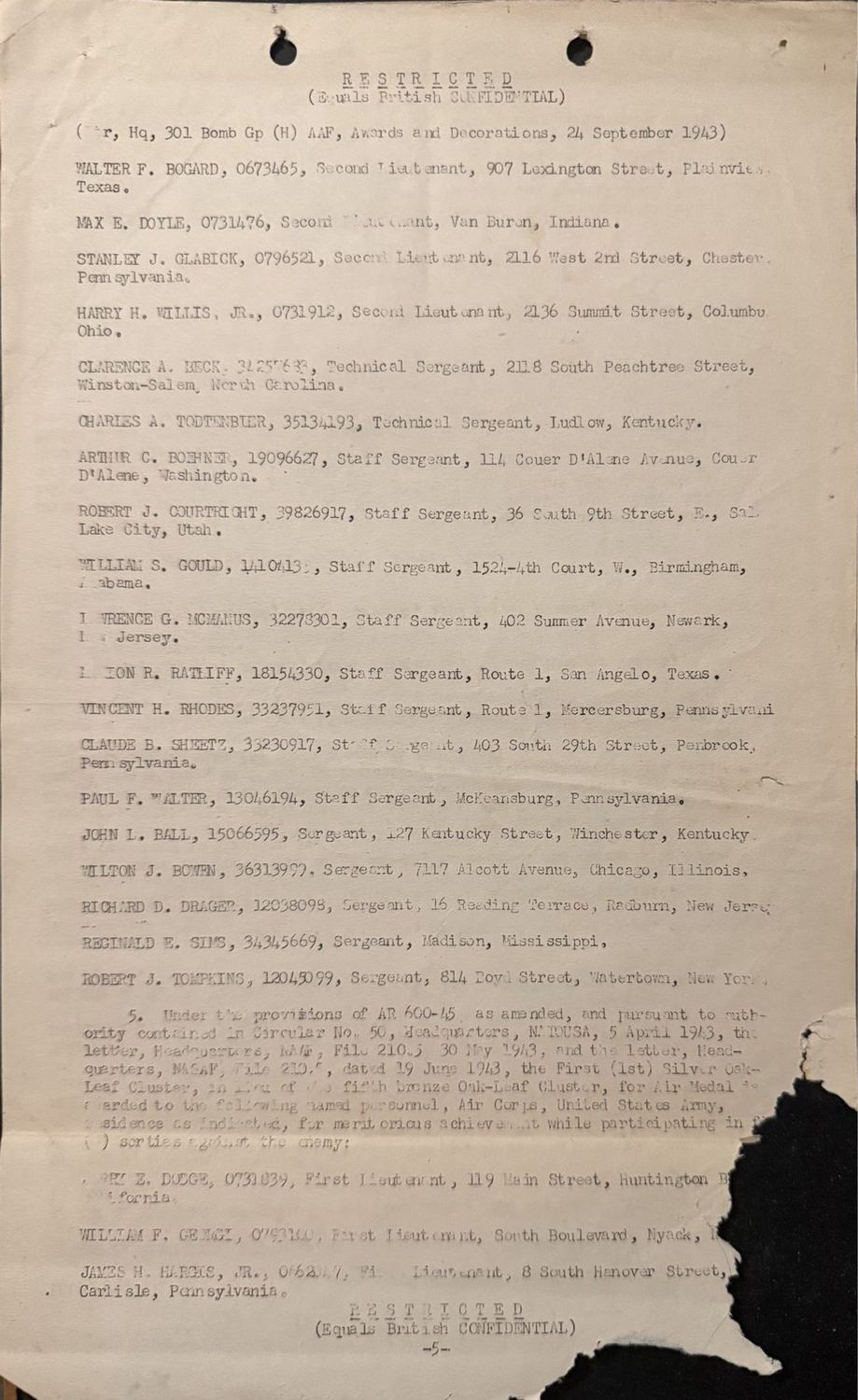Page 5 of Document, scanned