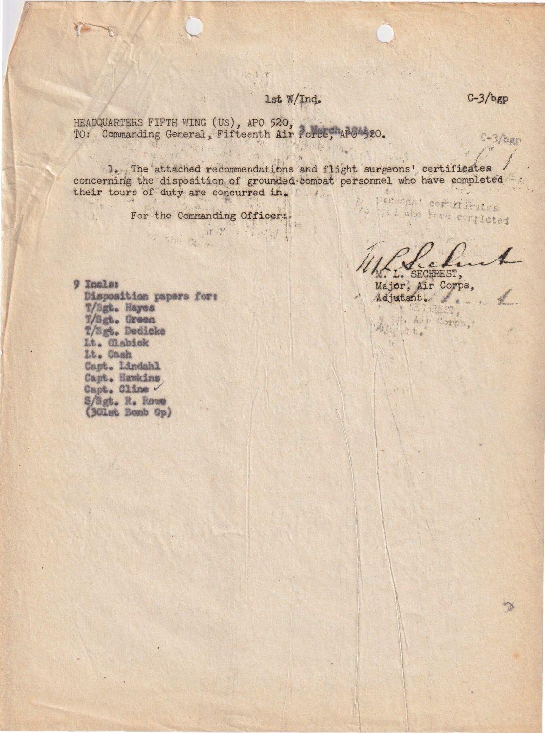Page 1 of Disposition, scanned