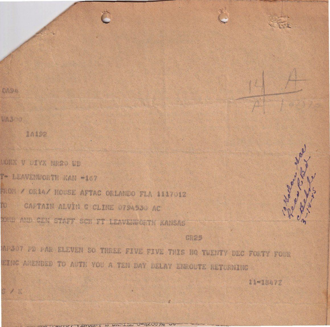 Page 2 of Special Orders 355, AAF Tactical Center, scanned