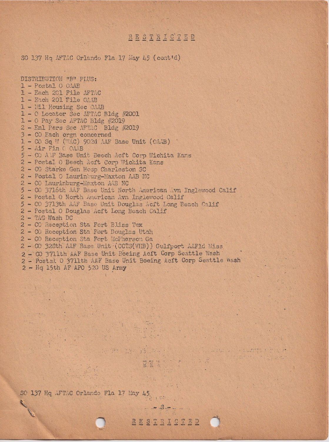 Page 8 of Special Orders 137, scanned