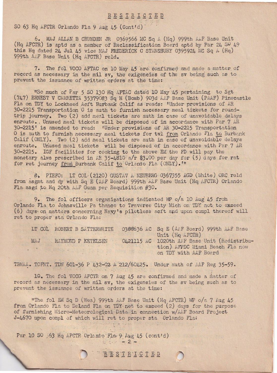 Page 2 of Special Orders 63 — temporary duty, New York, scanned