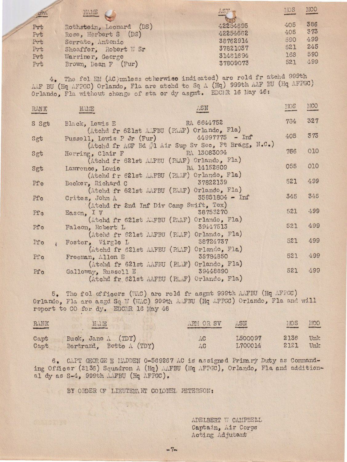 Page 7 of Special Orders 13, scanned