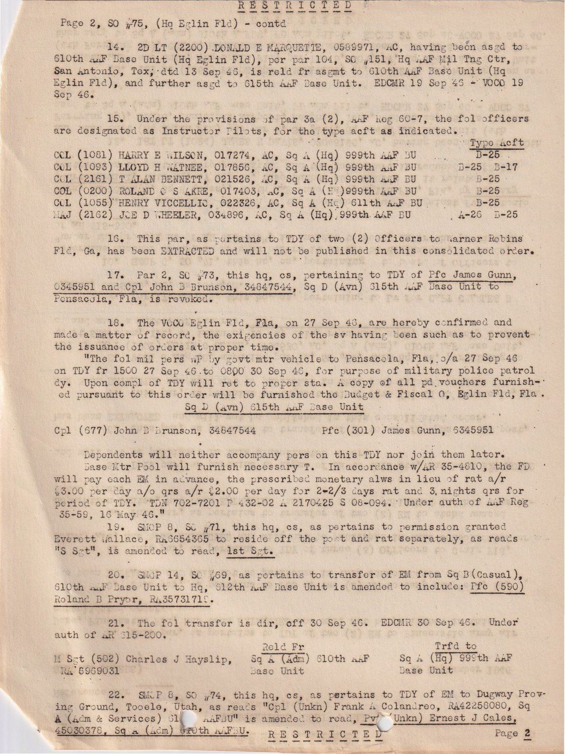 Page 2 of Special Orders 75, scanned