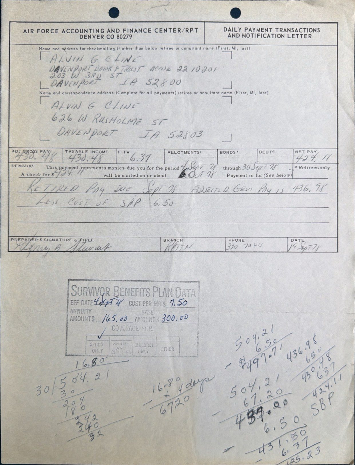 Page 1 of Document, scanned