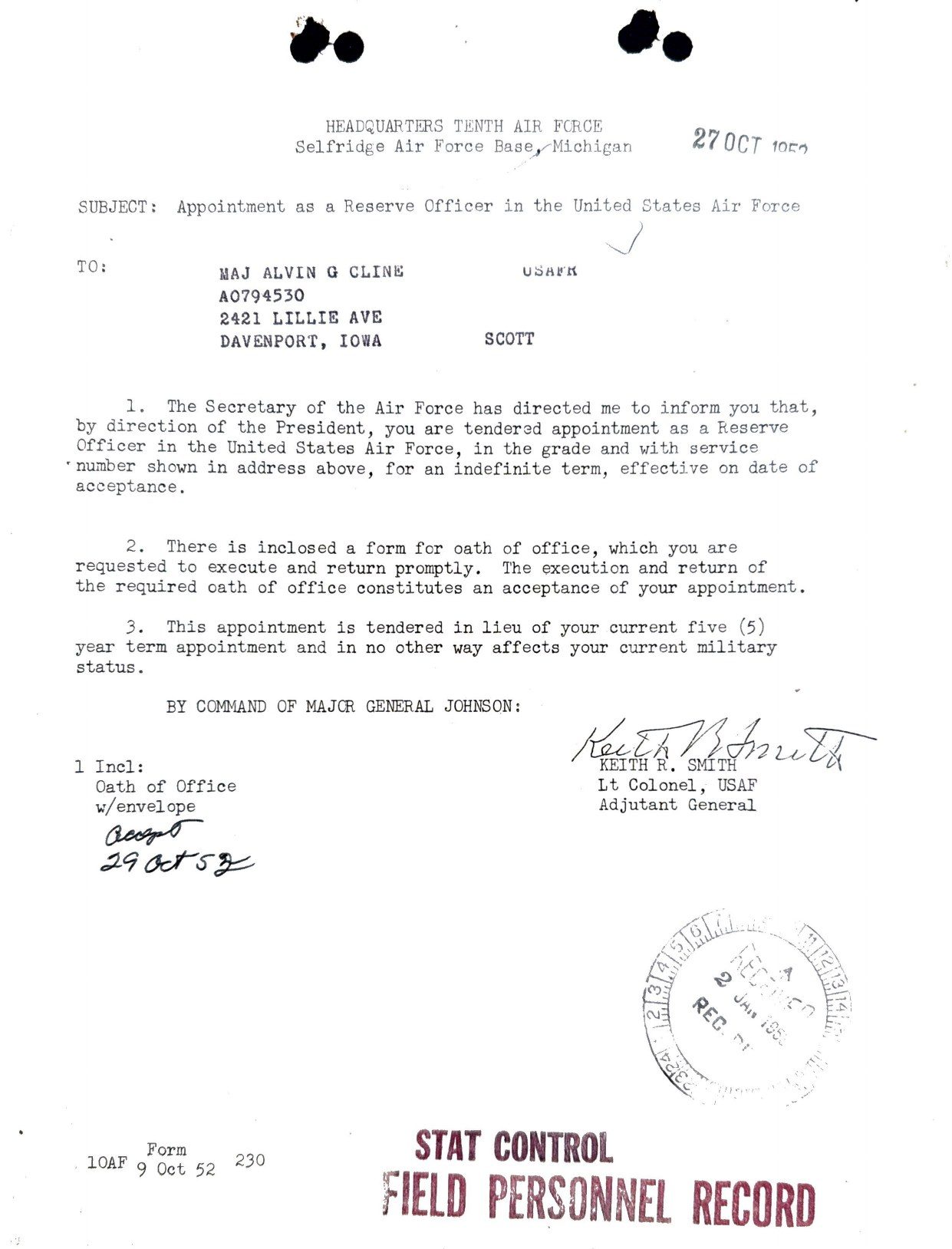Page 1 of Document, scanned